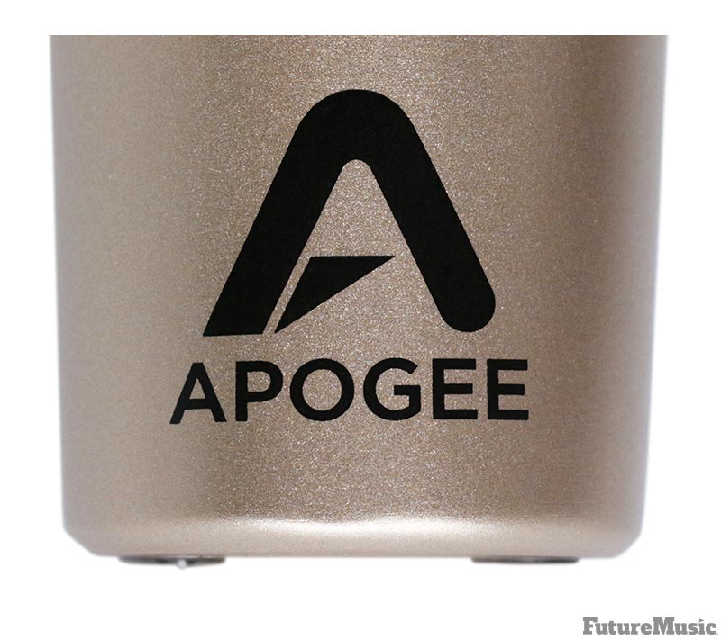 Closeup of Apogee Logo on Hype MiC by FutureMusic Copyright 2019 FutureMusic