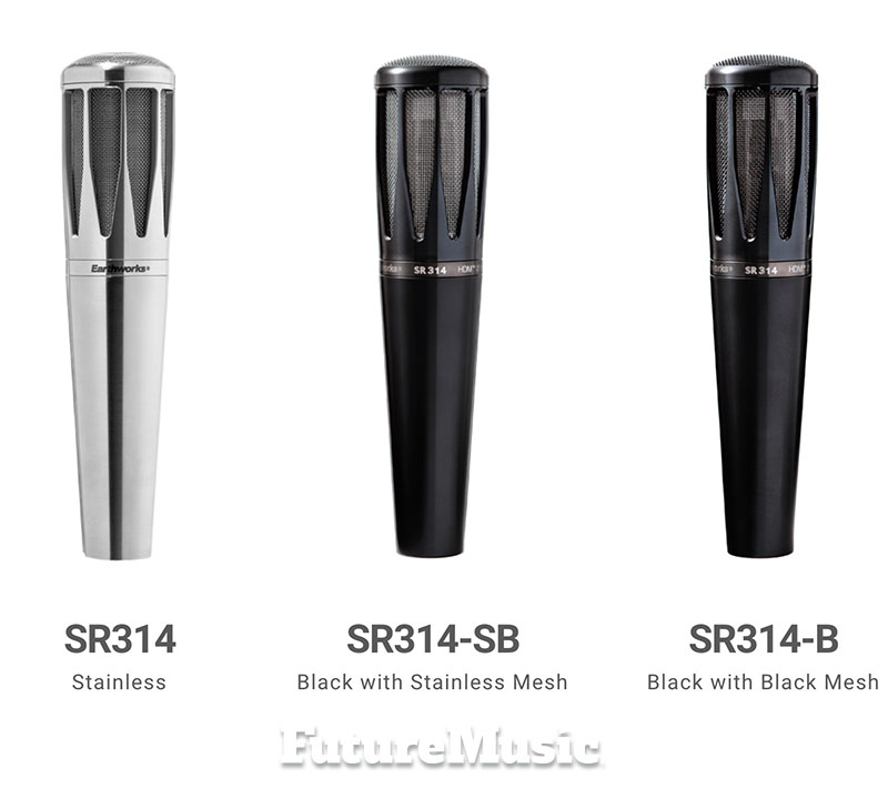 Earthworks future/retro SR314 vocal microphone line is now available in three aesthetic combinations
