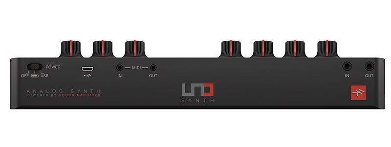 IK Multimedia UNO Synth review by FutureMusic - Back View Of UNO Synth - Copyright 2019 FutureMusic