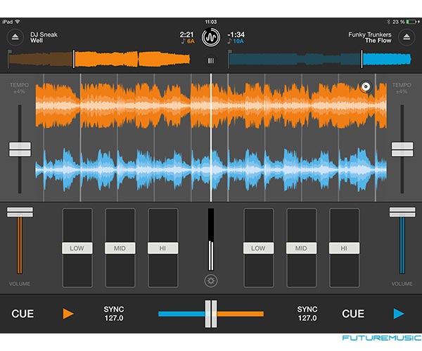 Mixvibes-Cross-DJ-2-iPad Waveform View