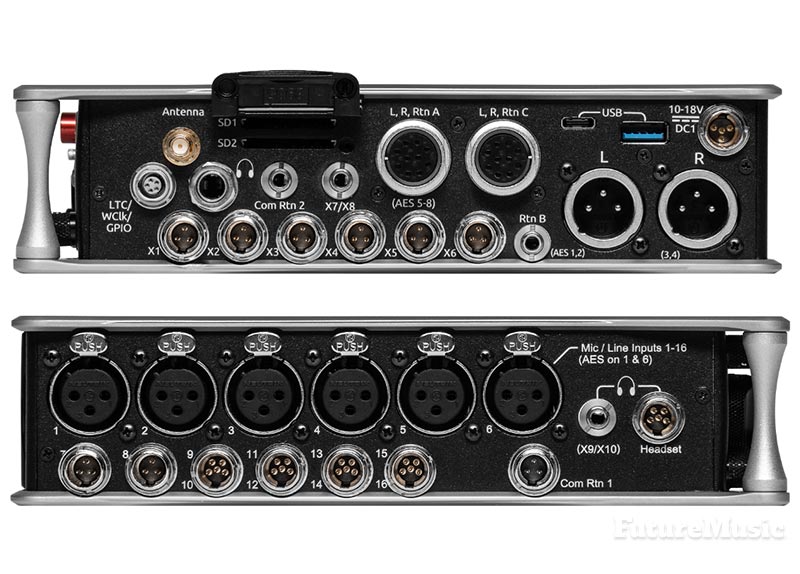 Sound Devices Scorpio 32 channel portable mixer recorder Side Views