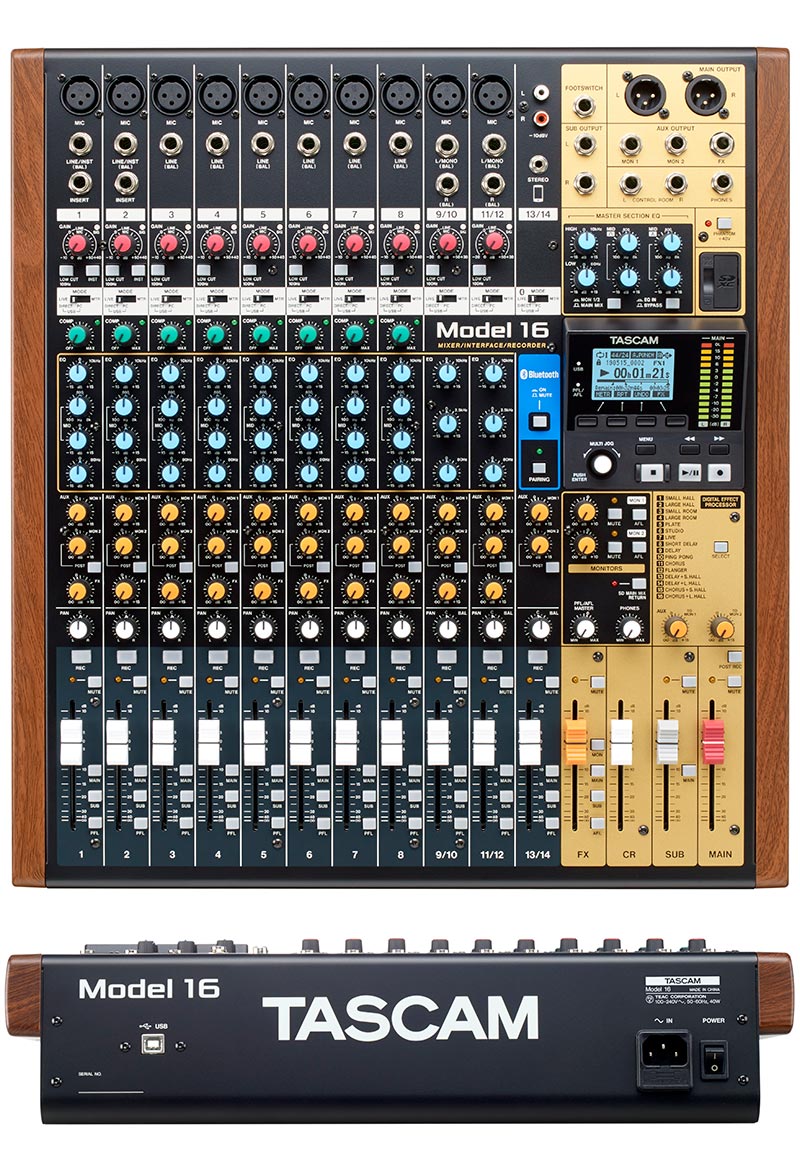 TASCAM Model 16 digital mixing studio