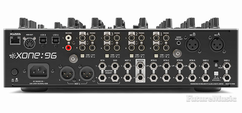 Allen & Heath Xone:96 DJ Mixer Rear view - FutureMusic