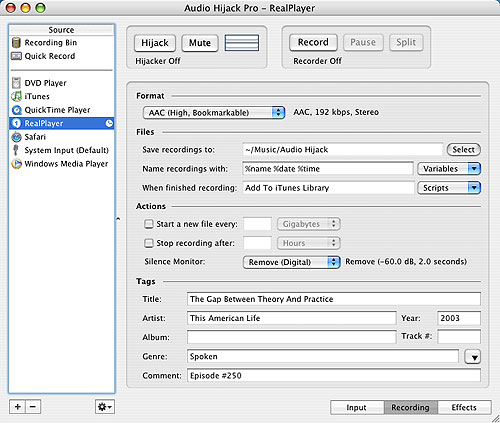 Audio Hijack Pro Interface