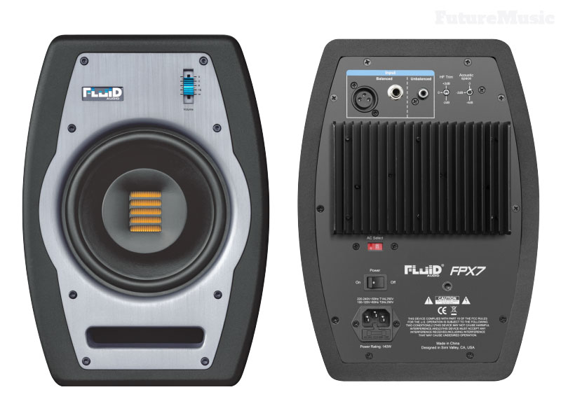 fluid audio FPX7 monitors-front and back views