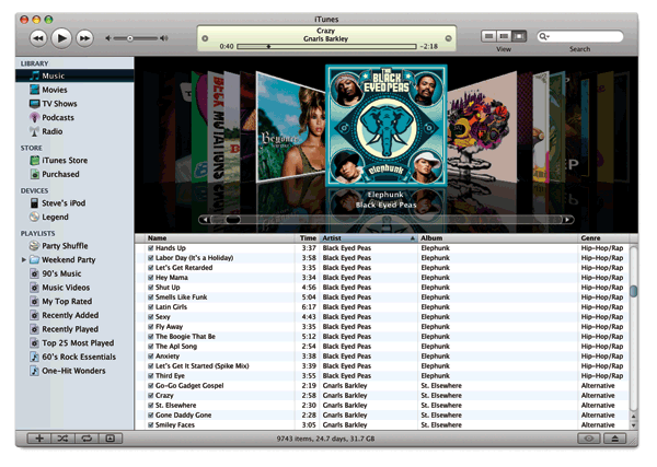 iTunes Interface