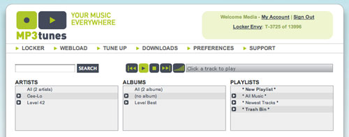 MP3tunes locker