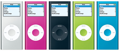 iPod Nano in 5 colors