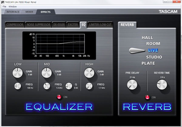 tascam uh7000 software effects