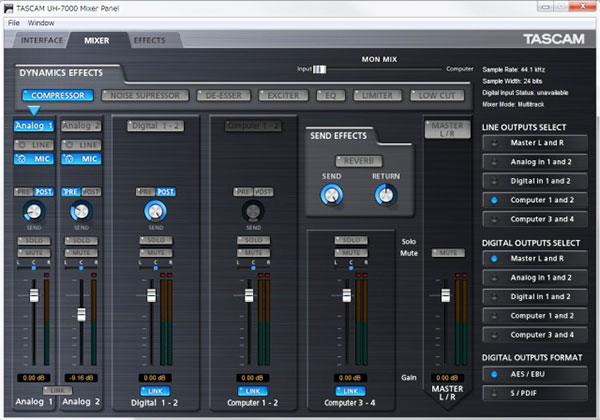 tascam UH 7000 routing matrix page review