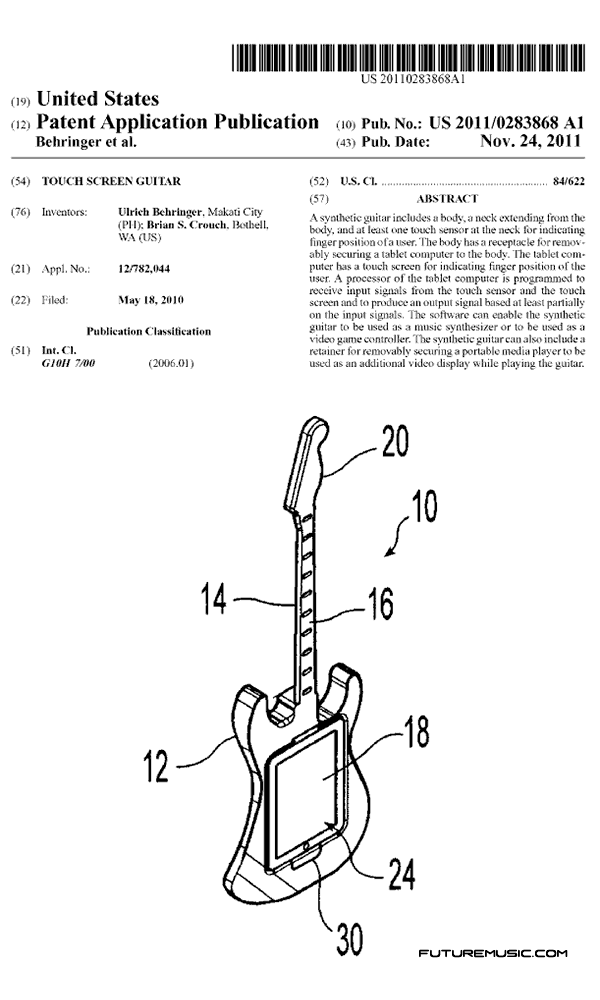 Touch Screen Guitar Patent
