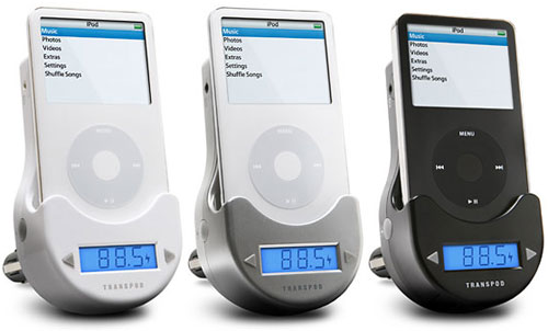 DLO TransPod FM Transmitter in White, Silver and Black