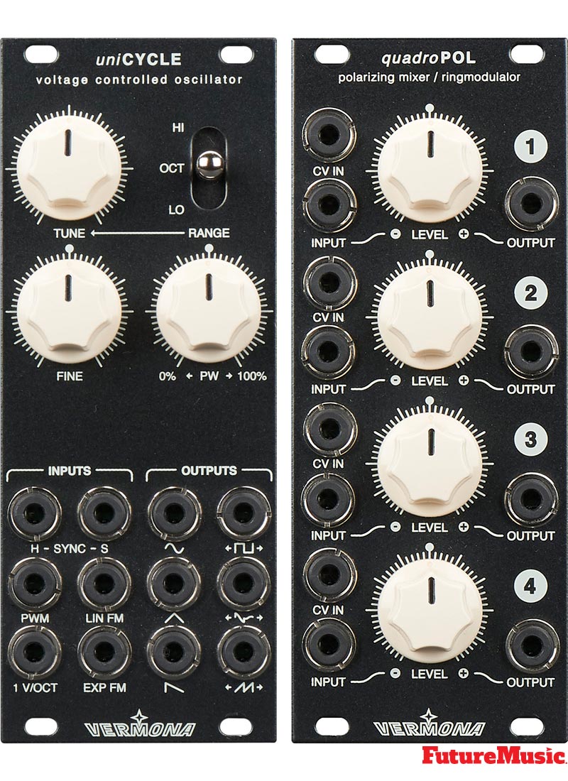 Vermona uniCYCLE voltage controlled oscillator quadroPOL polarizing mixer / ringmodulator