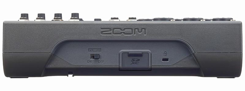 Zoom L8 Podcasting Mixer Rear View